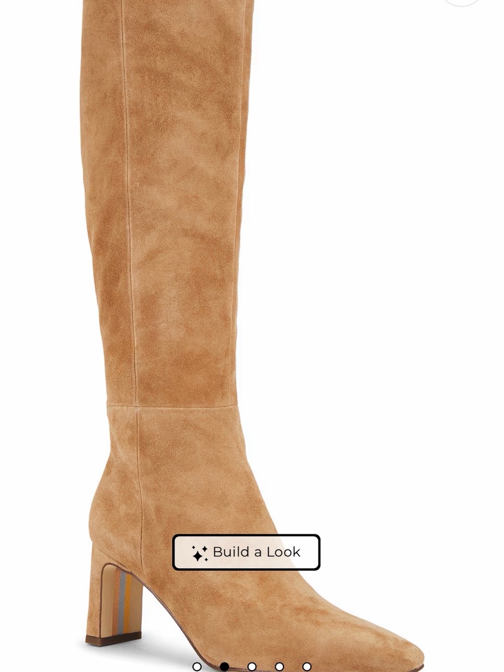 Sam Edelman Knee-High Suede Block Heel Boot - Tan